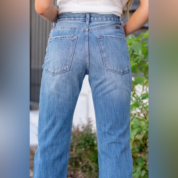 Kancan Blue Dixon Ultra High Rise 90's Boyfriend Jeans 13/30 distressed rigid - Picture 5 of 14